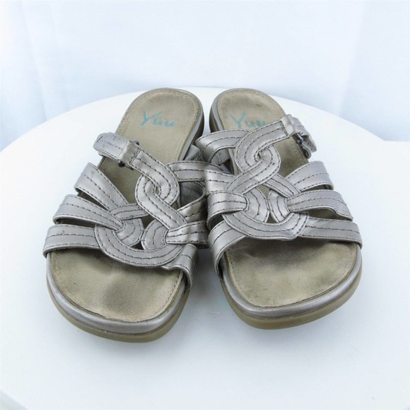 YUU Women Slide Shoes MIlley Beige Synthetic Slip On‎ Size 7 Medium (B, M) - Picture 3 of 10